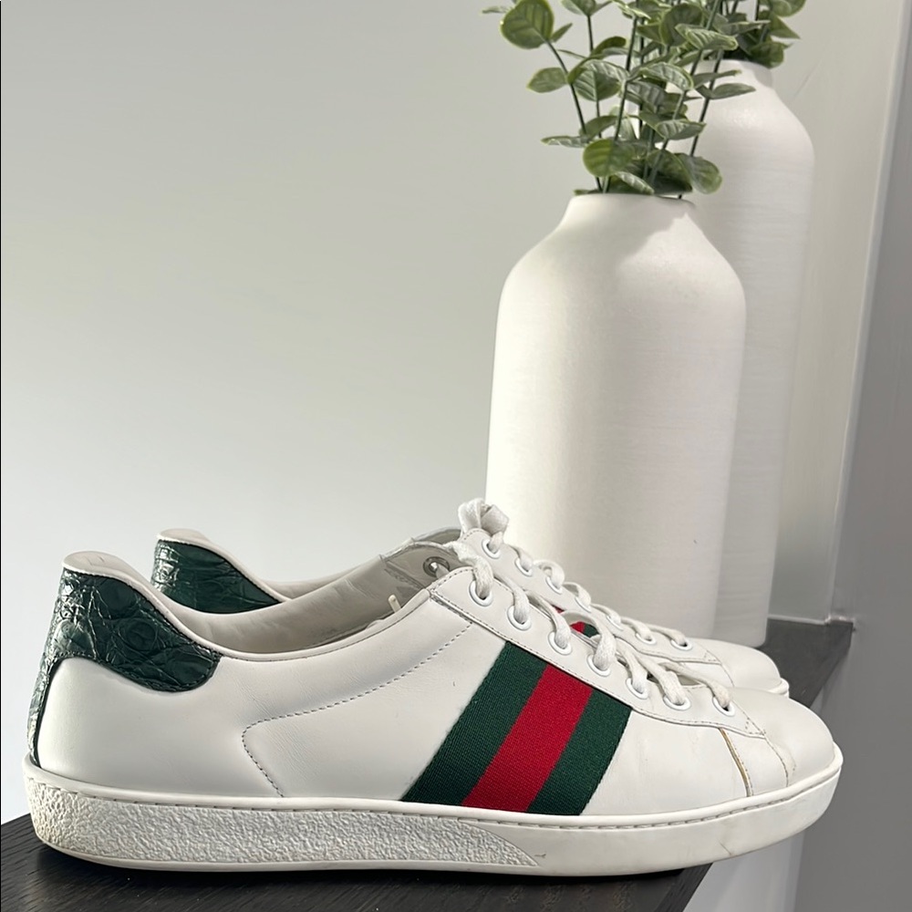 White and Green Men's Sneakers